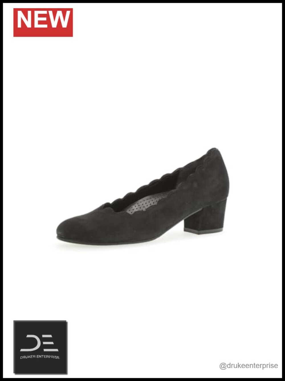 Gabor Leather Block Heel Pumps Women's Work Comfort Pull-On Closed Toe